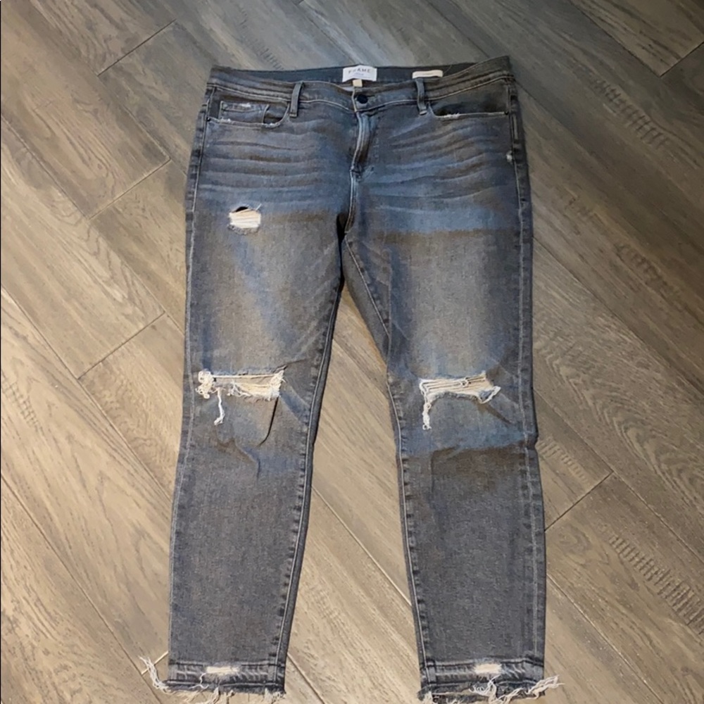 Frame Le Garcon distressed jeans